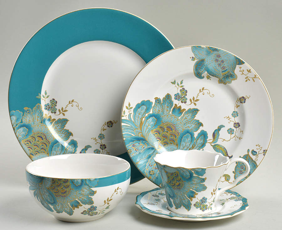 Eliza Teal 5 Piece Place Setting by 222 Fifth (PTS)-1