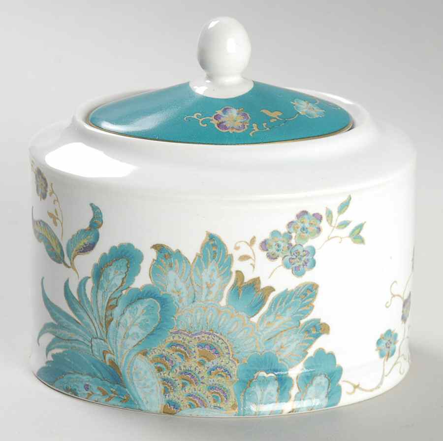 Eliza Teal Sugar Bowl & Lid by 222 Fifth (PTS)-1
