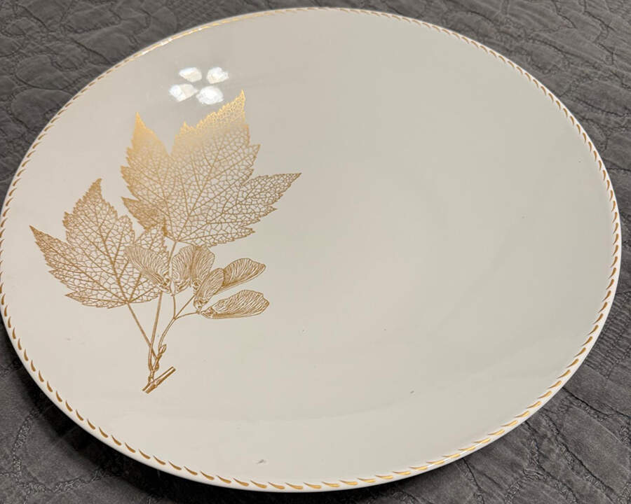 Gold Leaves 13" Pasta Serving Bowl by 222 Fifth (PTS)-1