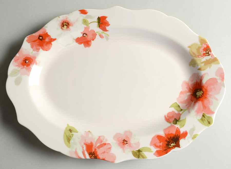 Alicia 14" Oval Serving Platter by 222 Fifth (PTS)-1