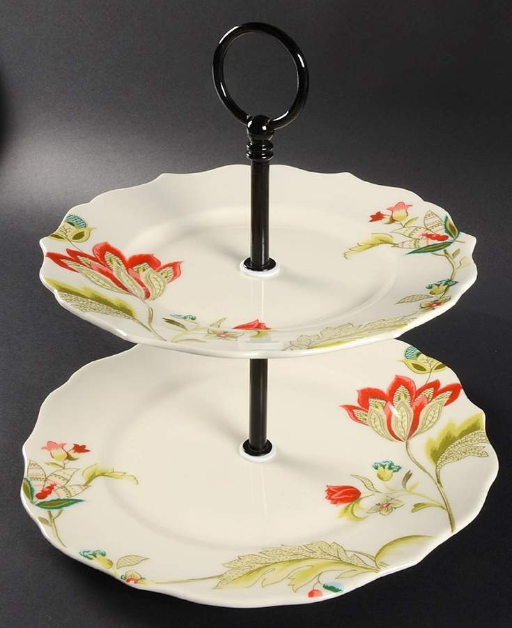 Bella Donna 2 Tiered Serving Tray (Dinner & Salad Plate) by 222 Fifth (PTS)-1