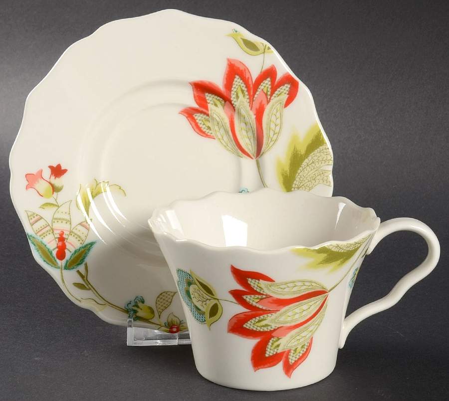 Bella Donna Flat Cup & Saucer Set by 222 Fifth (PTS)-1