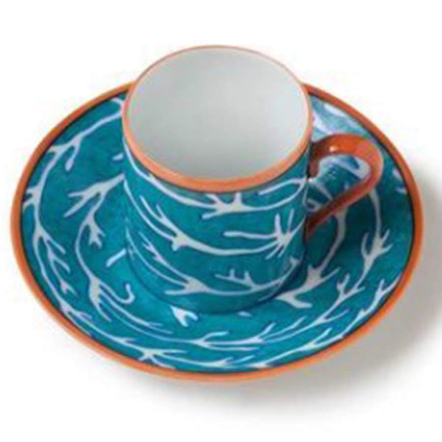 Lagon Flat Demitasse Cup & Saucer Set by Alberto Pinto-1