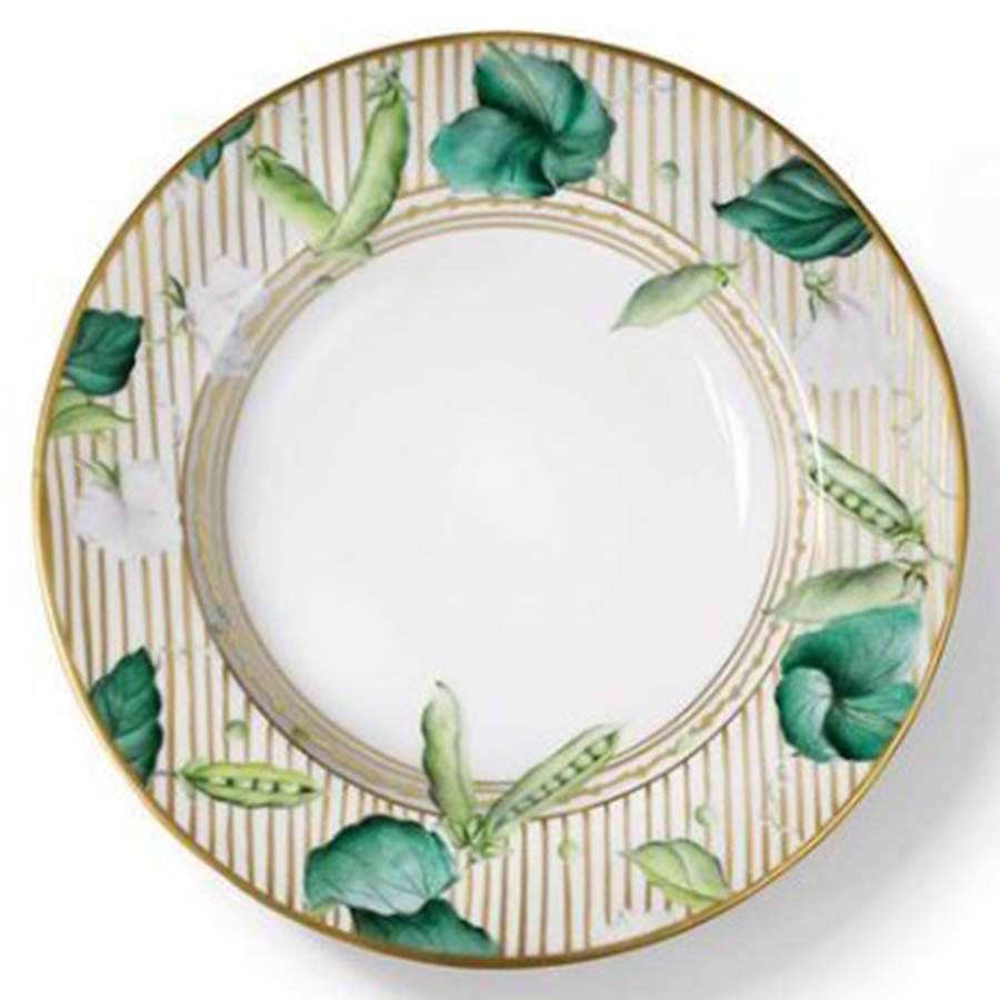 Potager Gold Large Rim Soup Bowl by Alberto Pinto-1
