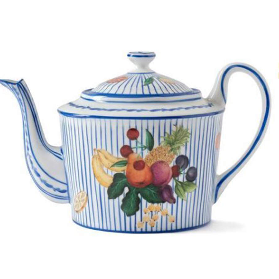 Potager Blue Teapot & Lid by Alberto Pinto-1