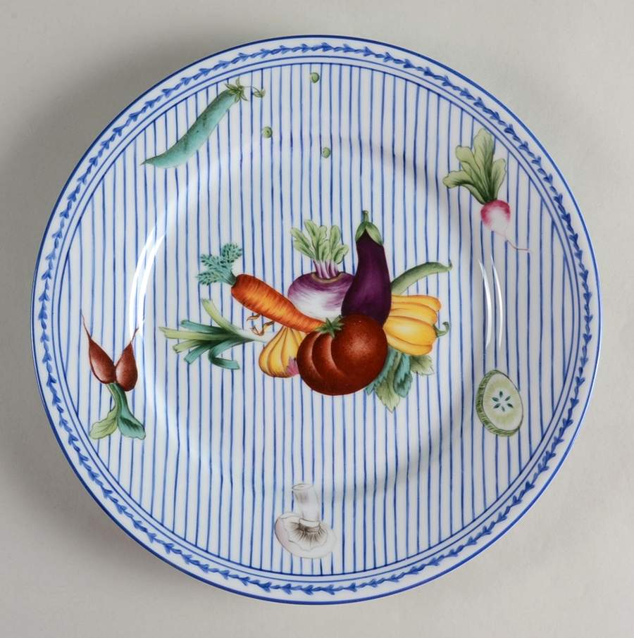 Potager Blue Dinner Plate by Alberto Pinto-1