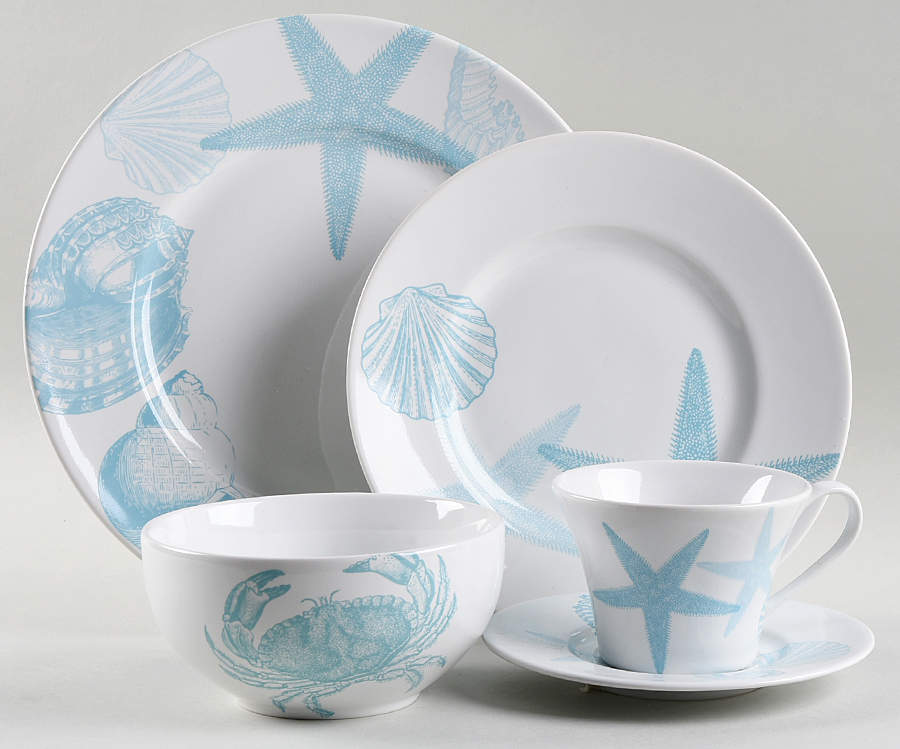 Coastal Life Blue 5 Piece Place Setting by 222 Fifth (PTS)-1