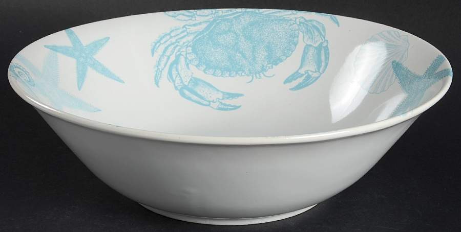 Coastal Life Blue 10" Round Serving Bowl by 222 Fifth (PTS)-1