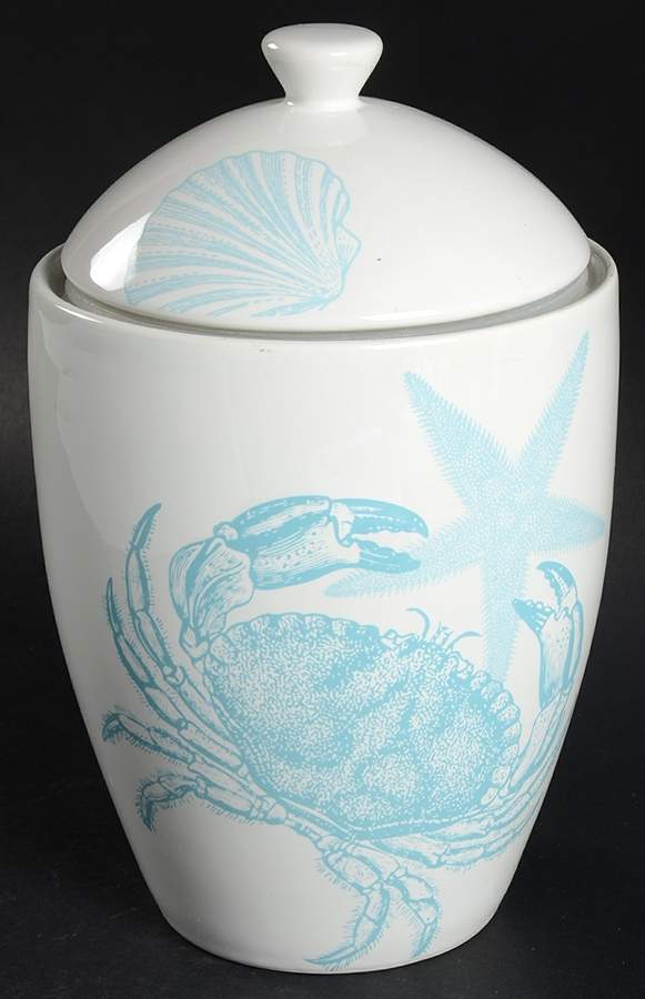 Coastal Life Blue Small Canister & Lid by 222 Fifth (PTS)-1