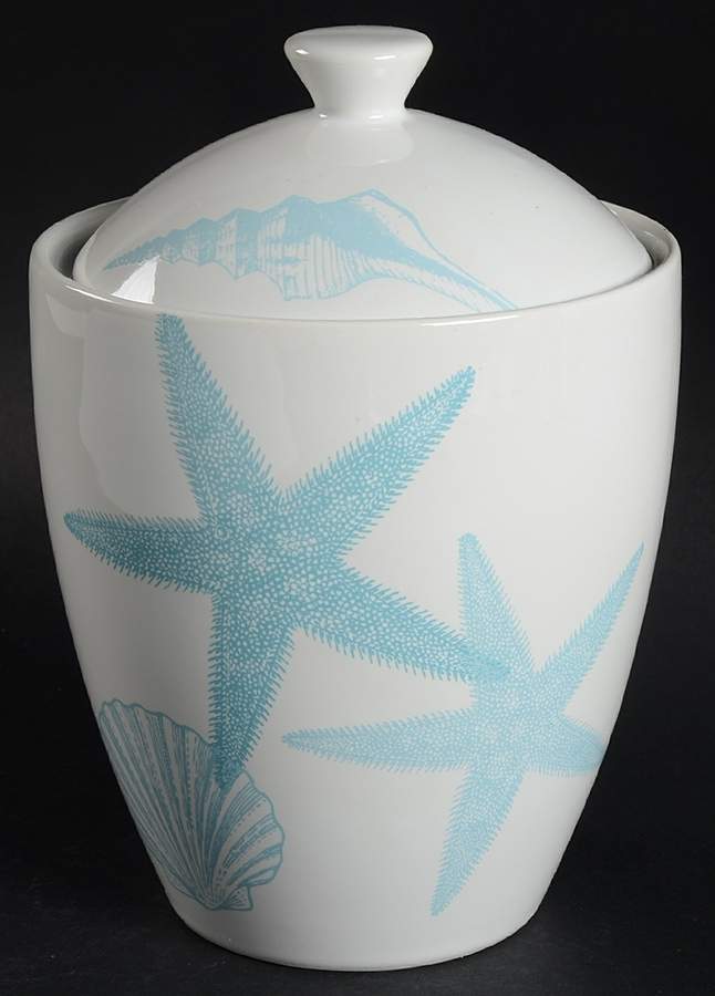 Coastal Life Blue Medium Canister & Lid by 222 Fifth (PTS)-1