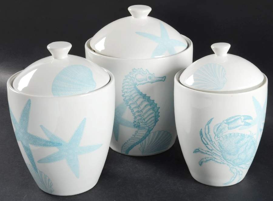 Coastal Life Blue (3 Piece) Canister Set (Box Set) by 222 Fifth (PTS)-1