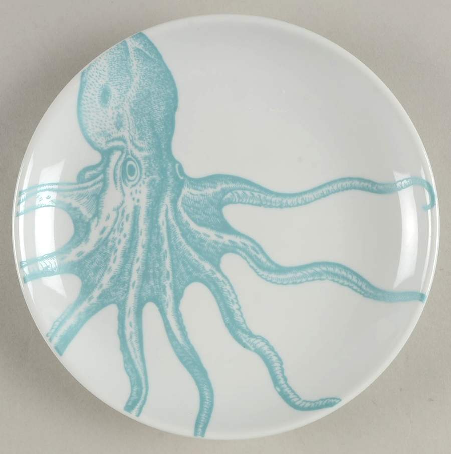 Coastal Life Blue Coupe Salad Plate by 222 Fifth (PTS)-1