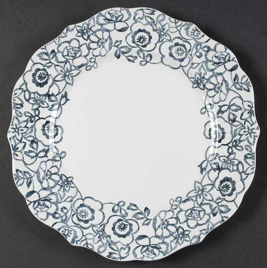 Lace Labyrinth Charcoal Dinner Plate by 222 Fifth (PTS)-1