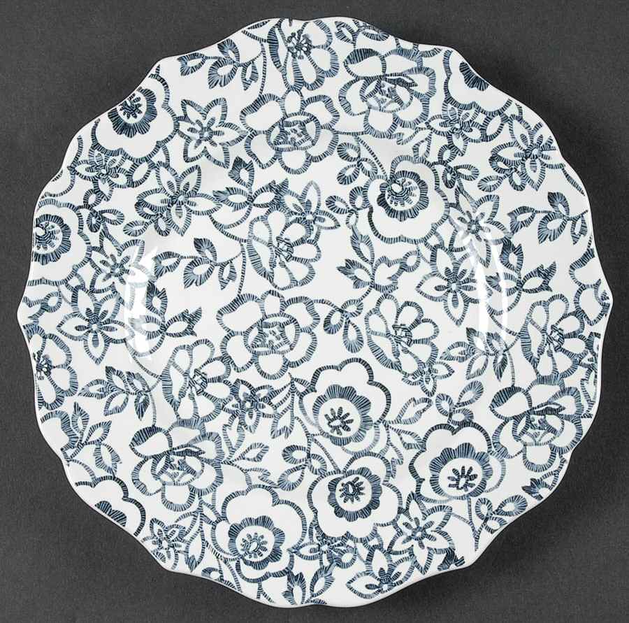 Lace Labyrinth Charcoal Salad Plate by 222 Fifth (PTS)-1