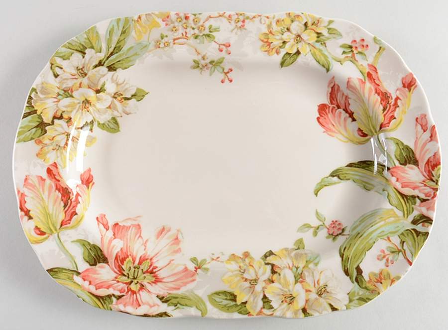 Ellis 14" Oval Serving Platter by 222 Fifth (PTS)-1