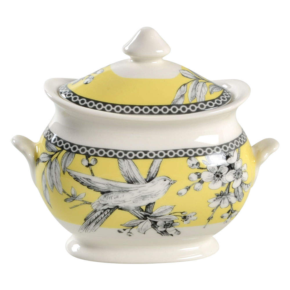 Adelaide Yellow Sugar Bowl & Lid by 222 Fifth (PTS)-1