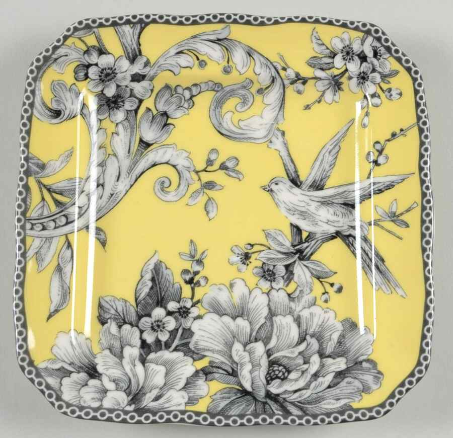 Adelaide Yellow Square Appetizer Plate by 222 Fifth (PTS)-1