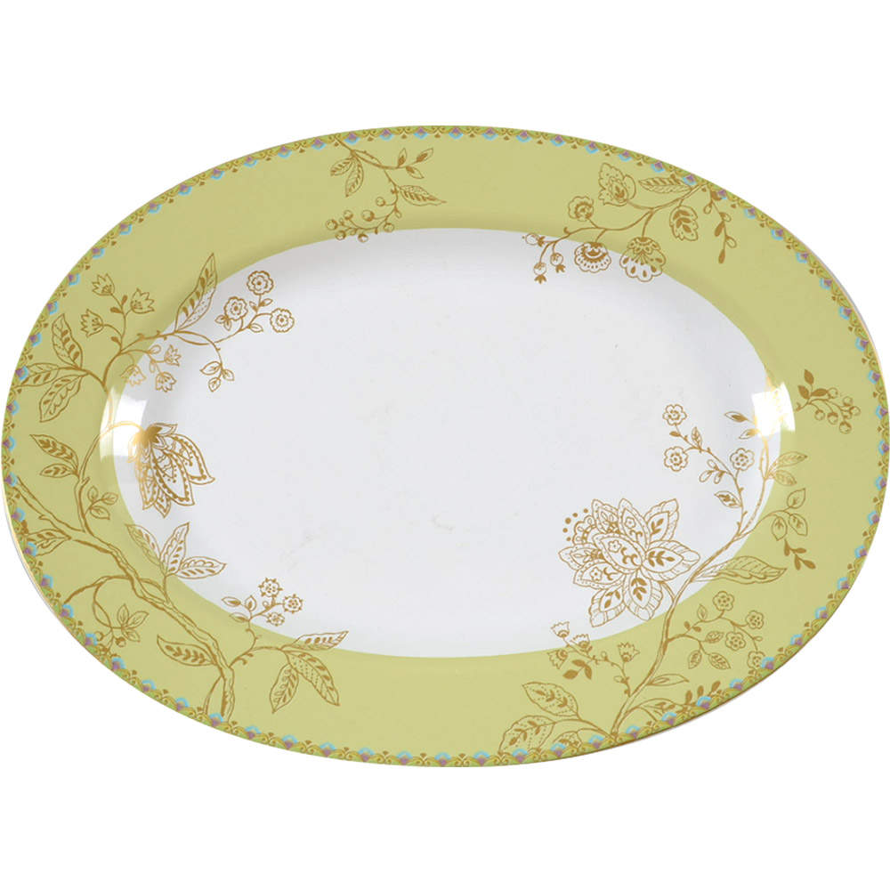 Peacock Garden 14" Oval Serving Platter by 222 Fifth (PTS)-1