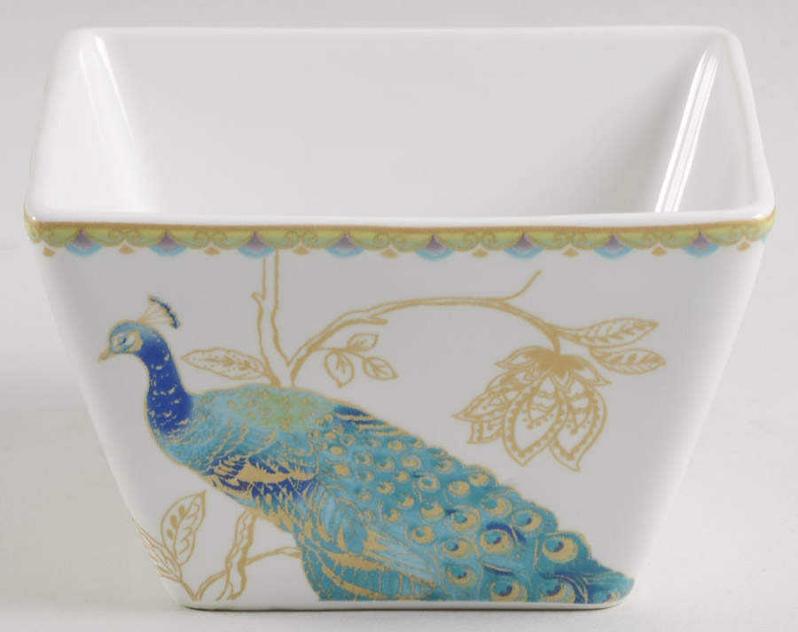 Peacock Garden Individual Square Appetizer Bowl by 222 Fifth (PTS)-1