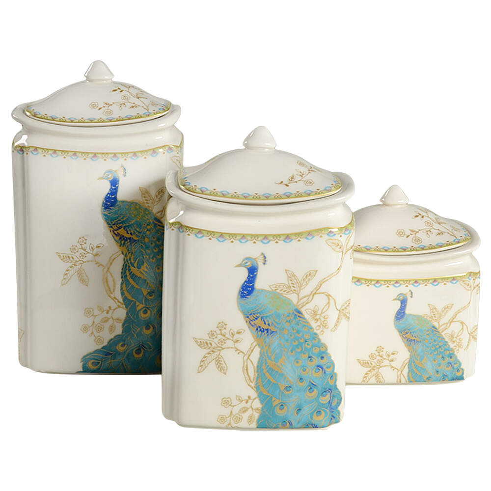 Peacock Garden (3 Piece) Canister Set (Box Set) by 222 Fifth (PTS)-1