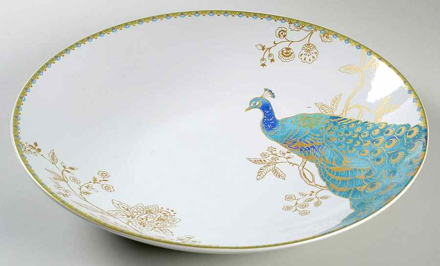Peacock Garden 13" Pasta Serving Bowl by 222 Fifth (PTS)-1