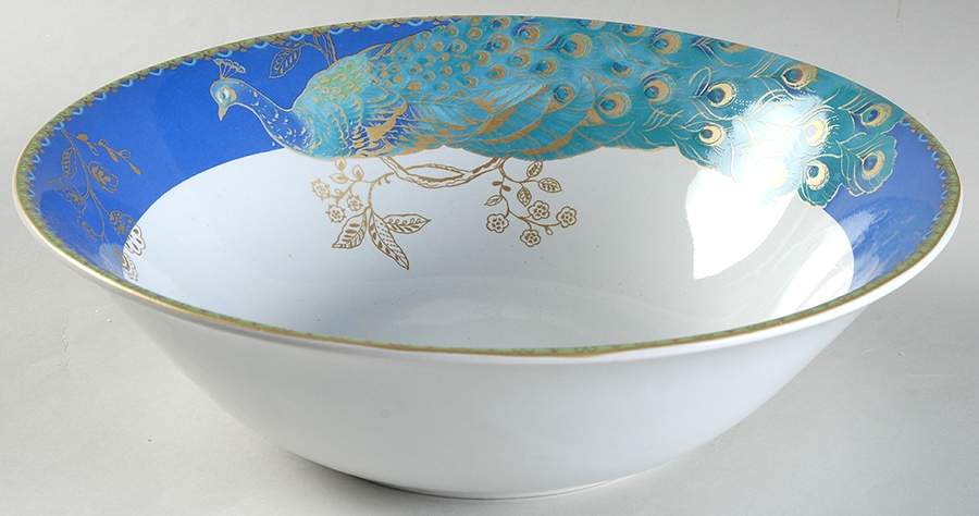 Peacock Garden 10" Round Serving Bowl by 222 Fifth (PTS)-1