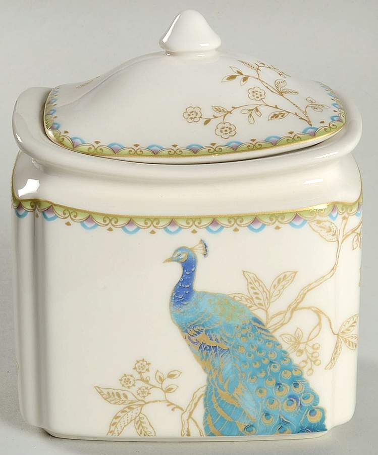 Peacock Garden Small Canister & Lid by 222 Fifth (PTS)-1