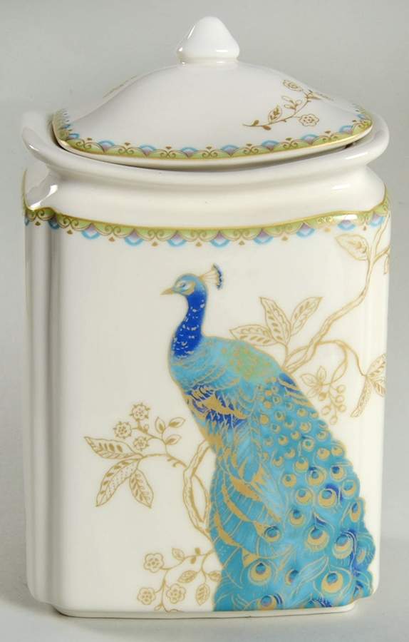 Peacock Garden Medium Canister & Lid by 222 Fifth (PTS)-1