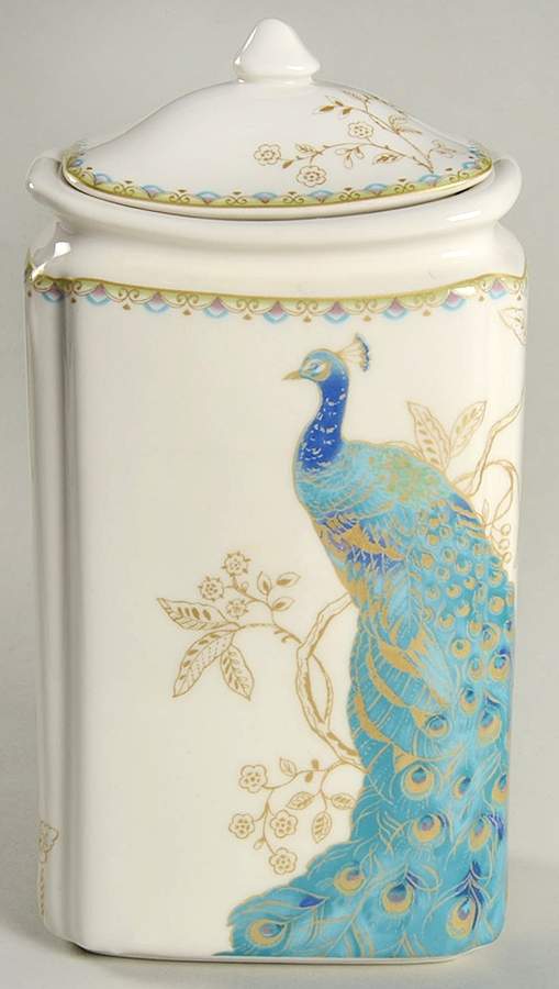 Peacock Garden Large Canister & Lid by 222 Fifth (PTS)-1