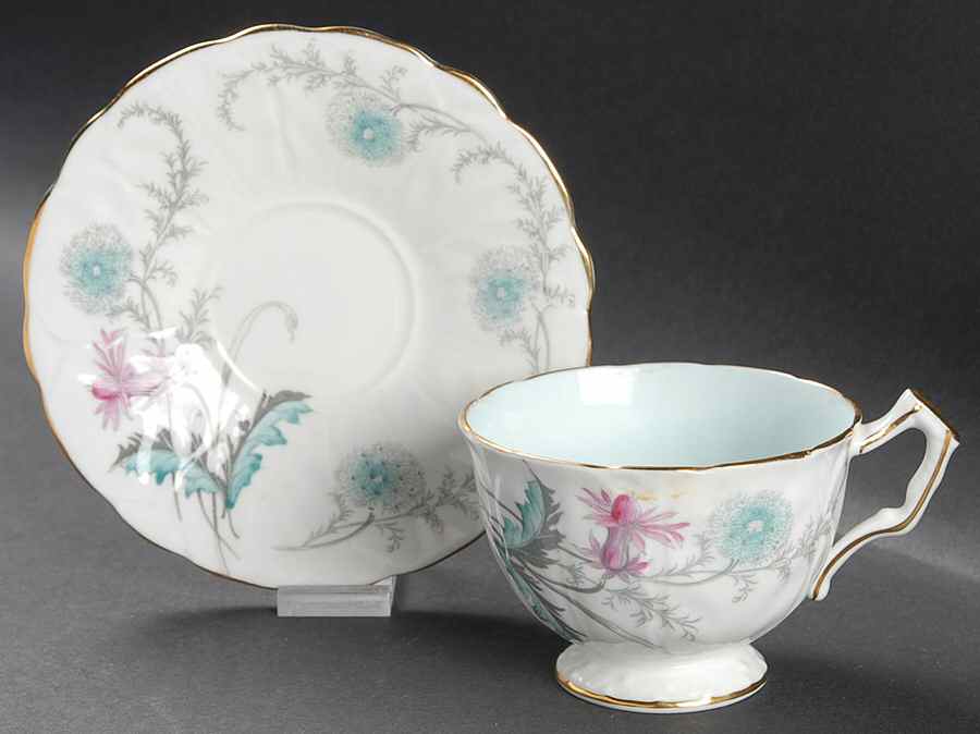 Wayside (Crocus) Footed Cup & Saucer Set by John  Aynsley & Sons-1