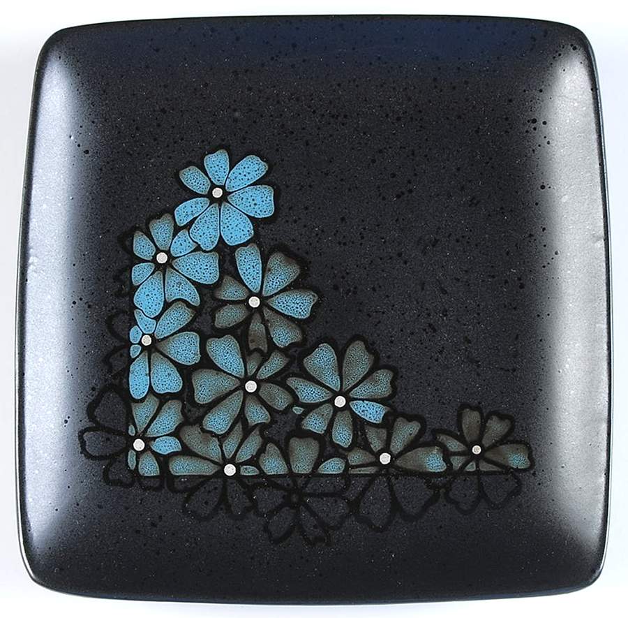 Jasmine Blue Square Salad Plate by American Atelier-1