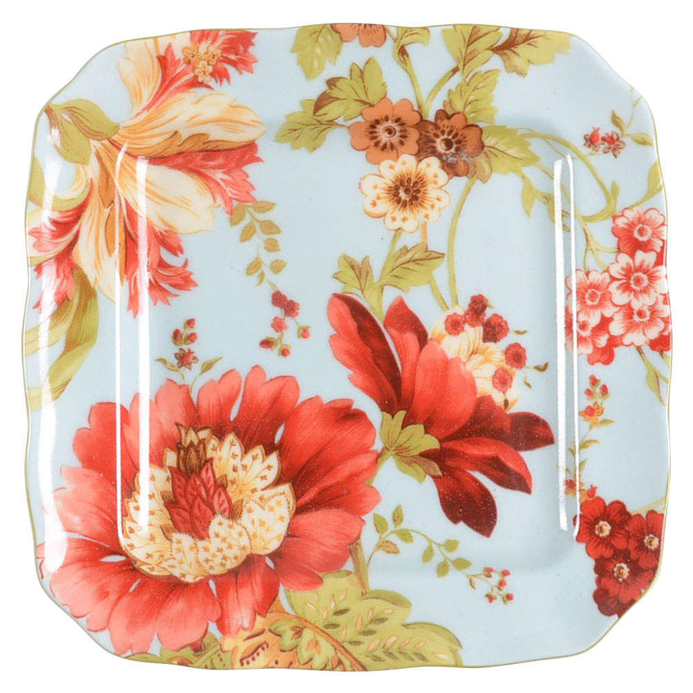 Spring Botanicals Square Appetizer Plate by 222 Fifth (PTS)-1