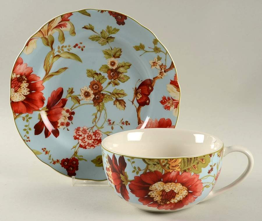 Spring Botanicals Soup Mug & Plate Set (Uses the Salad Plate) by 222 Fifth (PTS)-1