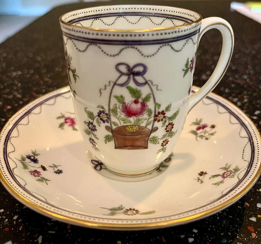A1676 Flat Demitasse Cup & Saucer Set by John  Aynsley & Sons-1