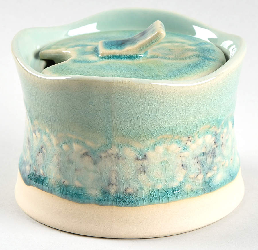 Old Havana Mint Sugar Bowl & Lid by Anthropologie-1