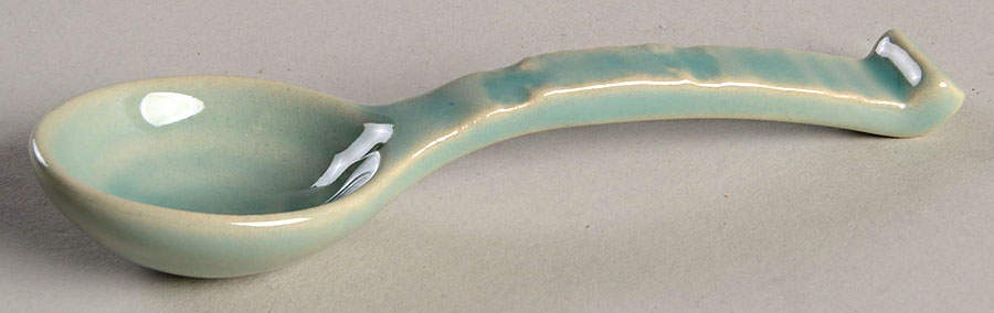 Old Havana Mint All Ceramic Sugar Spoon by Anthropologie-1