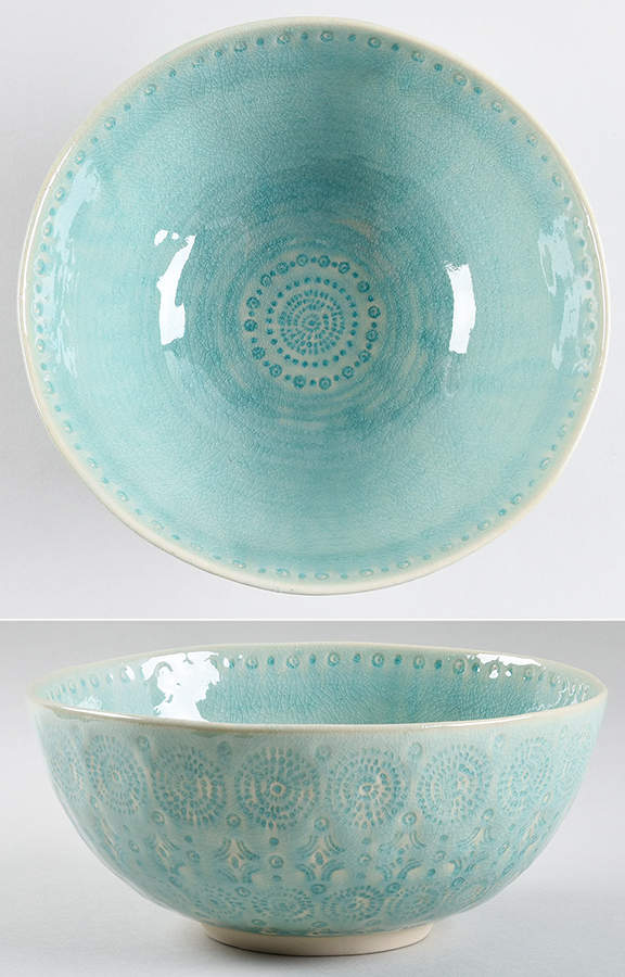 Old Havana Mint 8" Round Serving Bowl by Anthropologie-1