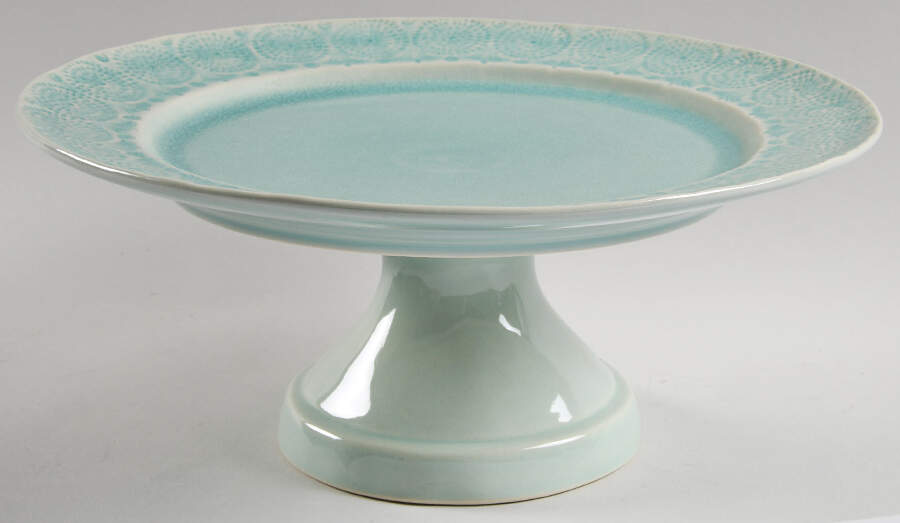 Old Havana Mint Footed Cake Plate by Anthropologie-1