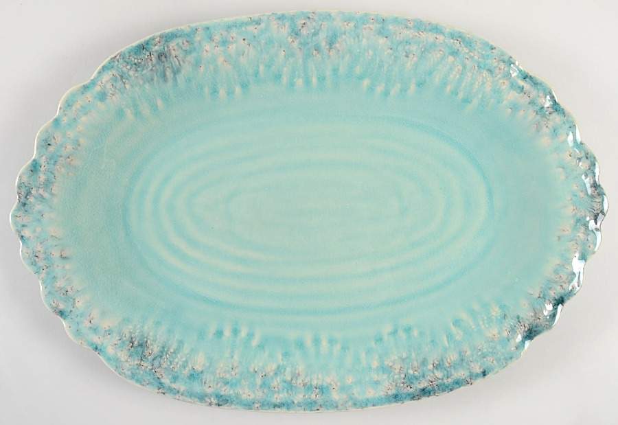 Old Havana Mint 19" Oval Serving Platter by Anthropologie-1