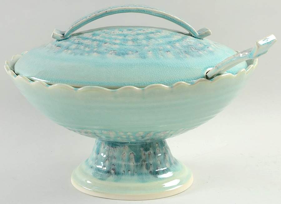 Old Havana Mint Tureen & Lid w/Ladle by Anthropologie-1