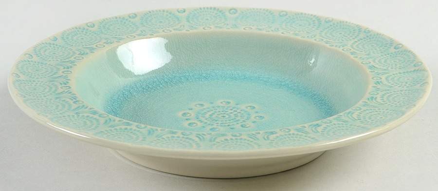 Old Havana Mint Rim Soup Bowl by Anthropologie-1