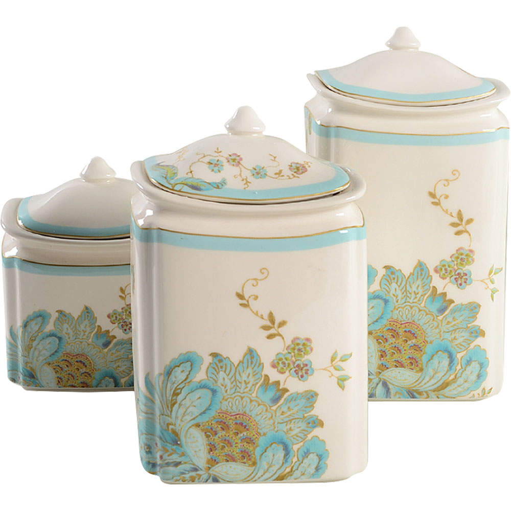Eliza Spring Blue (3 Piece) Canister Set (Box Set) by 222 Fifth (PTS)-1