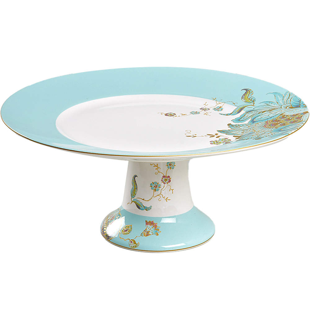 Eliza Spring Blue 10" Diameter Pedestal Cake Stand by 222 Fifth (PTS)-1