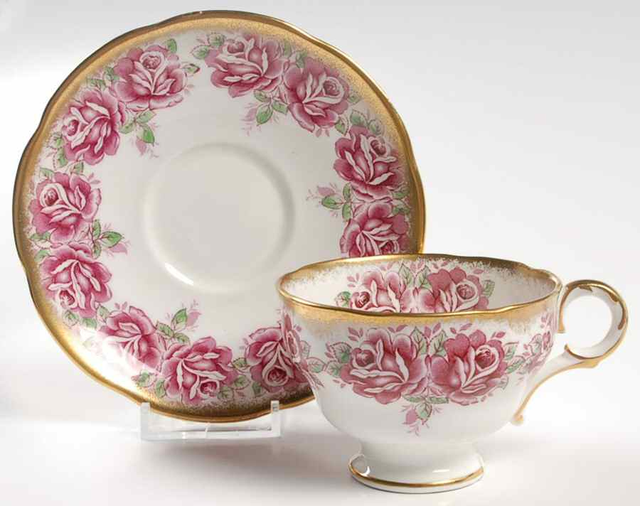 M406 Footed Cup & Saucer Set by Adderley-1