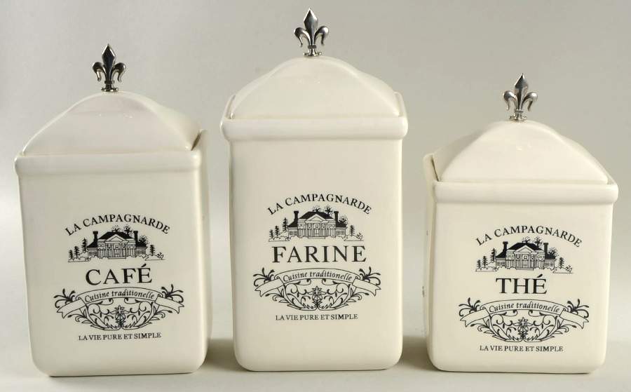 Maison Canister - Set of 3 (Flour, Coffee & Tea) by American Atelier-1