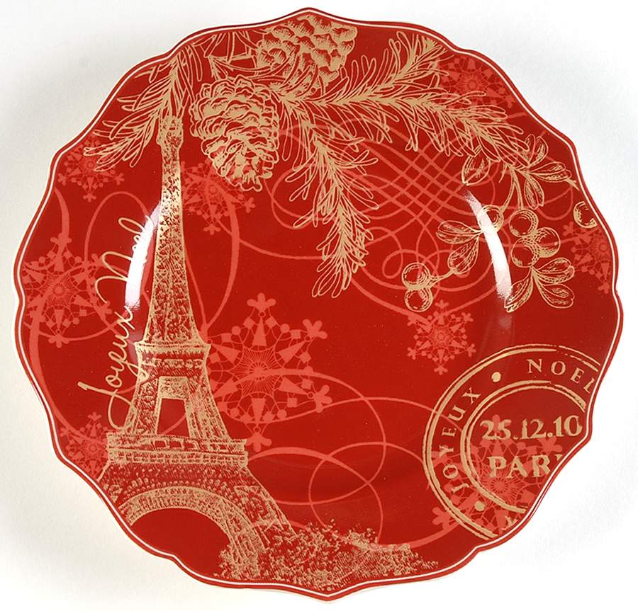 Joyeux Noel Salad Plate by 222 Fifth (PTS)-1