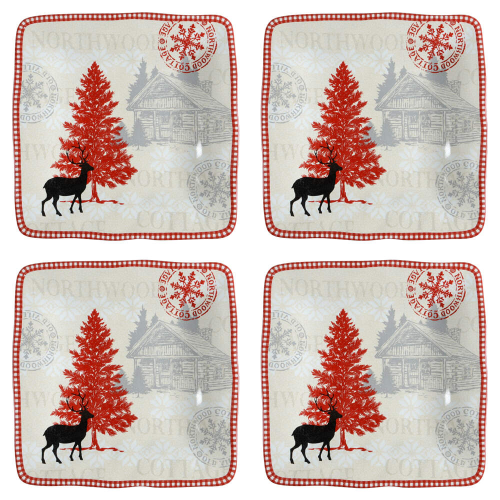 Northwood Cottage Square Dinner Plate - Set of 4 by 222 Fifth (PTS)-1