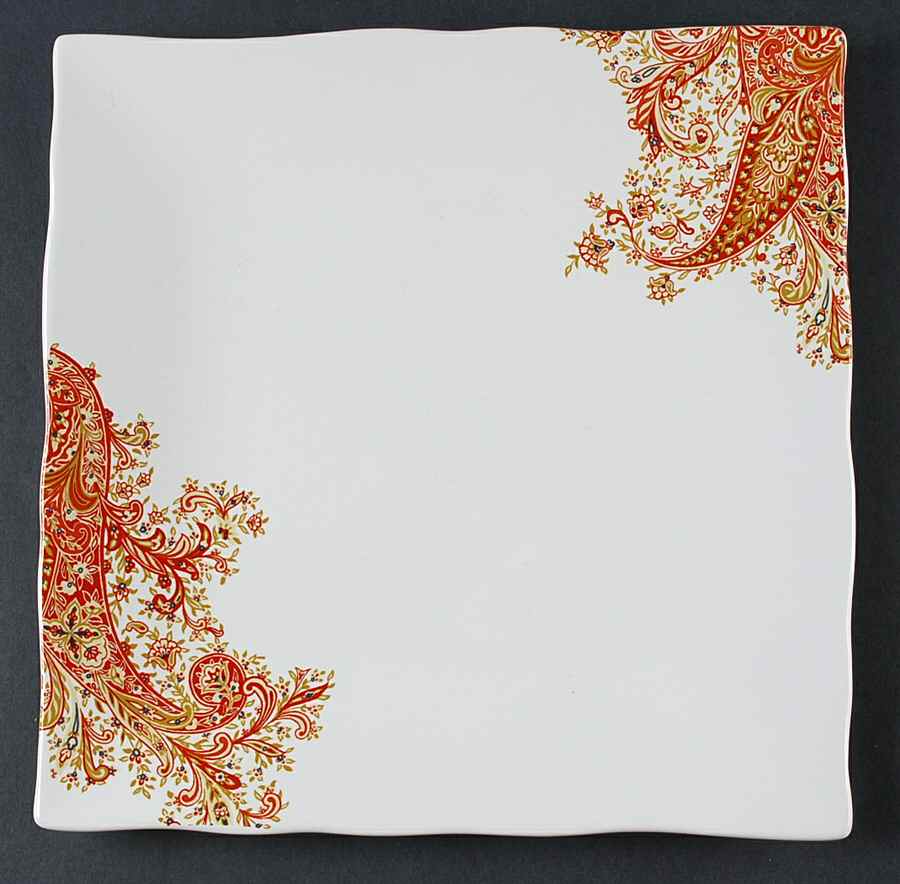 Surya Saffron Square Dinner Plate by 222 Fifth (PTS)-1
