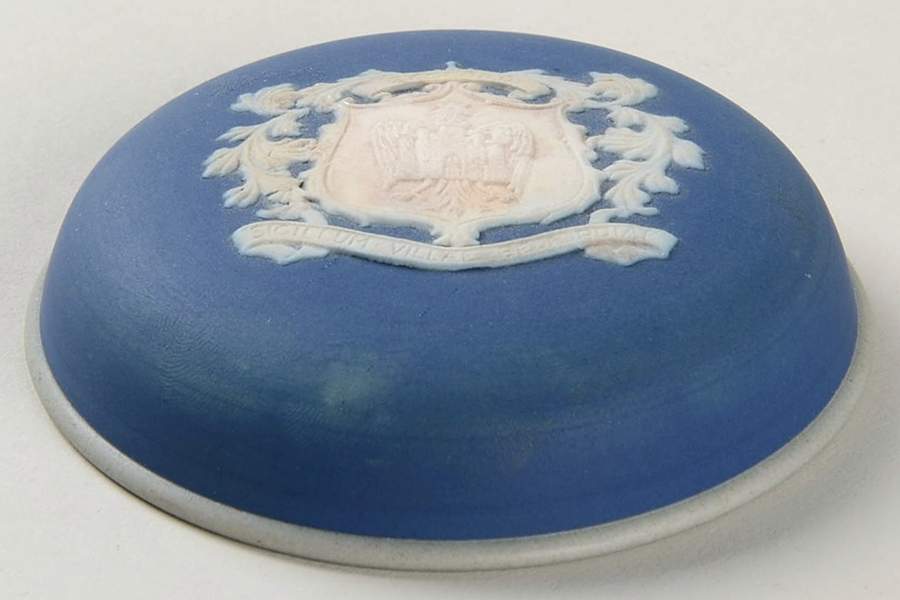 Jasper Blue Lid for Round Box by Adams China-1