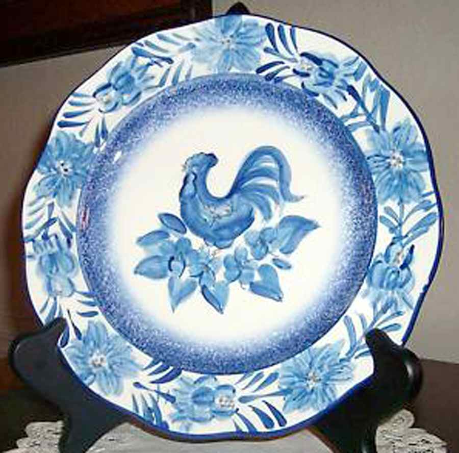 Blue Rooster Salad Plate by 222 Fifth (PTS)-1